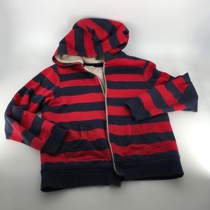 Hanna Andersson 140 US 10 Red & Blue Kids Striped Hoodie